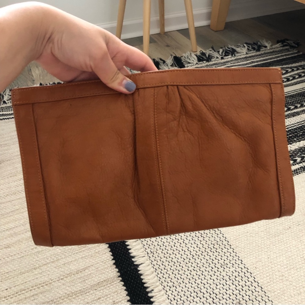 Vintage Brown Leather Wristlet